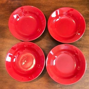 4- Waechtersbach Fun Factory Germany red large rim bowls